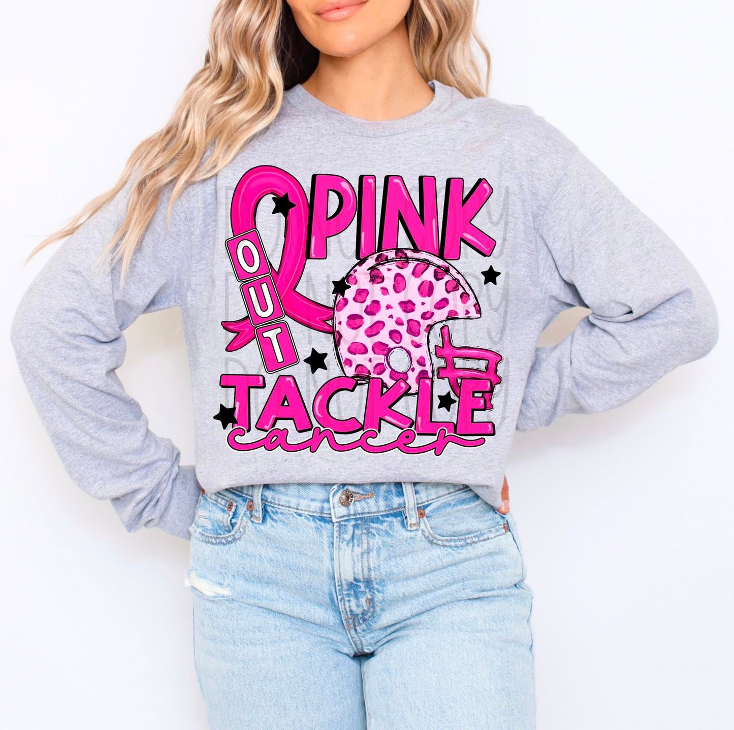 Pink Out Tackle Cancer DTF Transfer