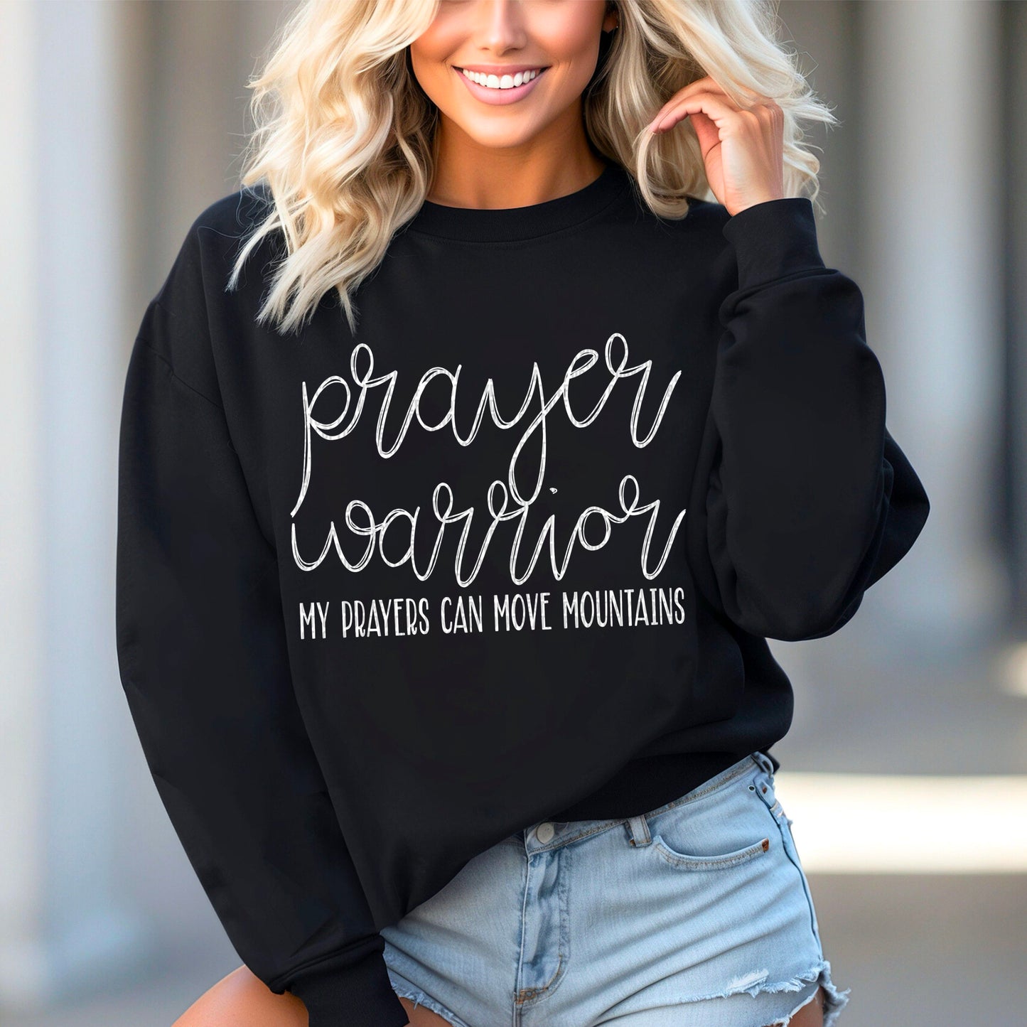Prayer Warrior White Font DTF Transfer