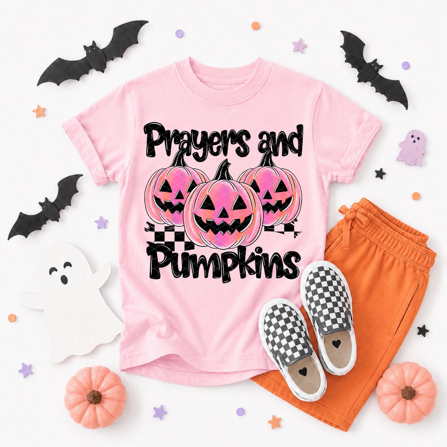 Prayers And Pumpkins Pink DTF Transfer