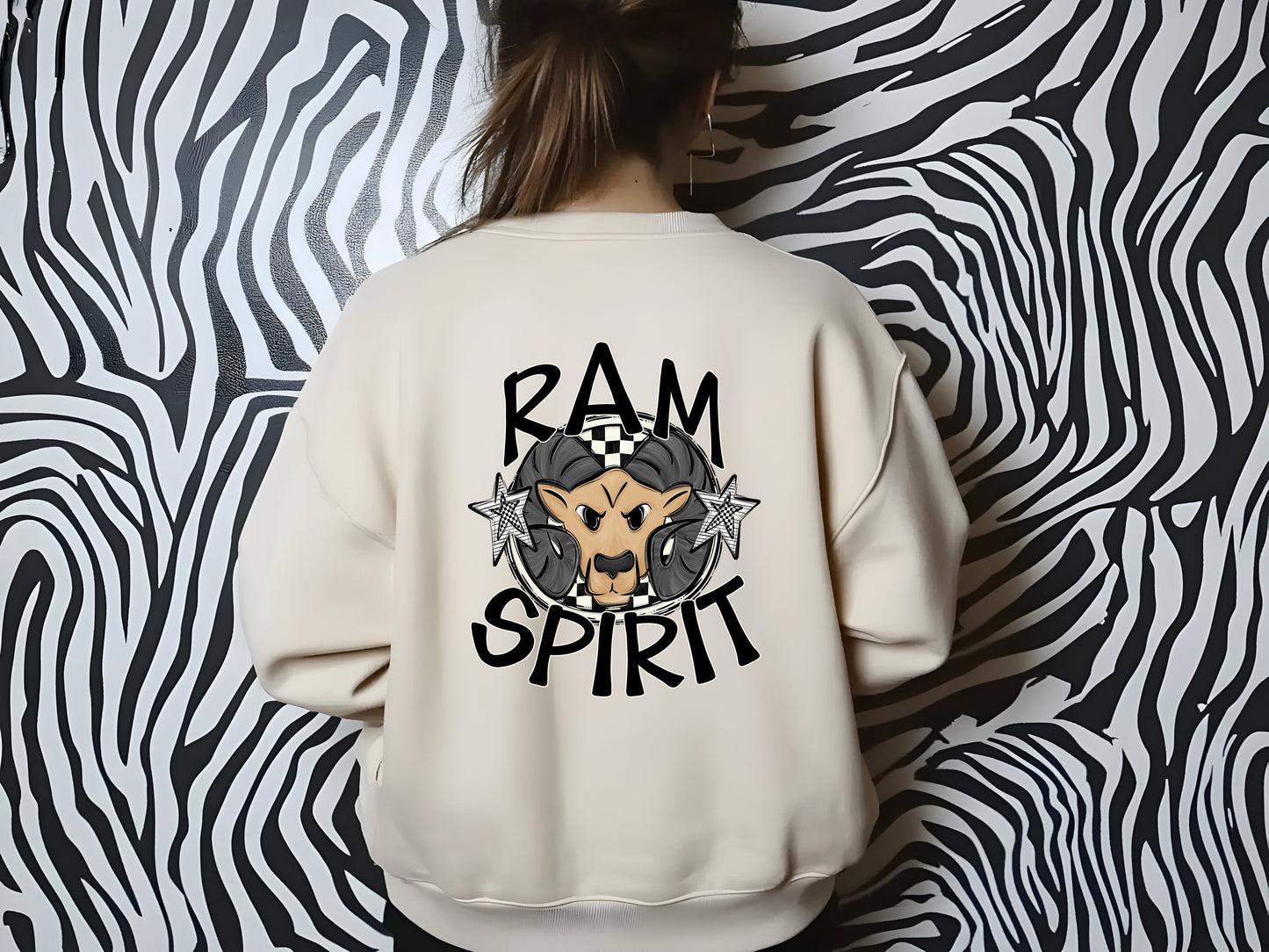 RAM MASCOT SPIRIT CHECKER CIRCLE SAG DTF Transfer