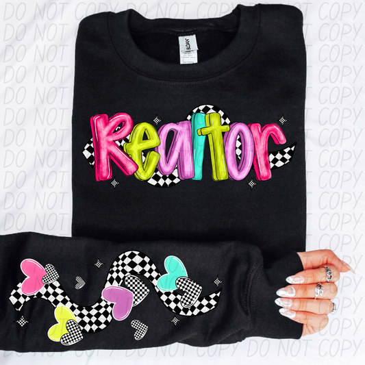 Realtor Bright Checker DTF Transfer