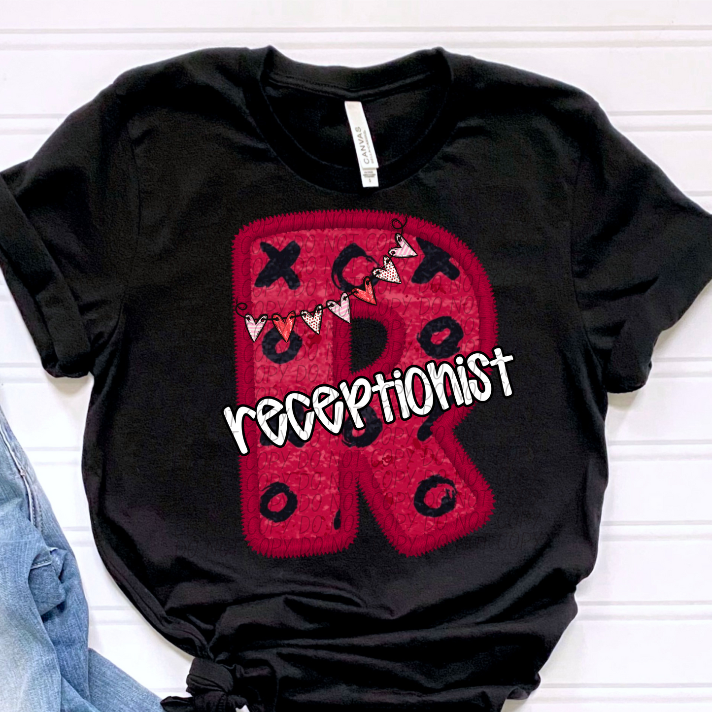 Receptionist Valentine Letter DTF Transfer