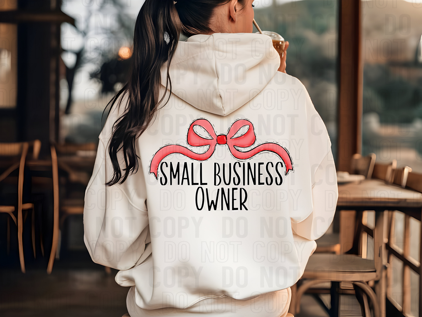 Small Business Owner Wide Bow DTF Transfer
