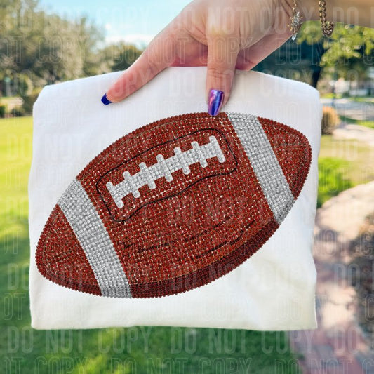 Rhinestone Football DTF Transfer
