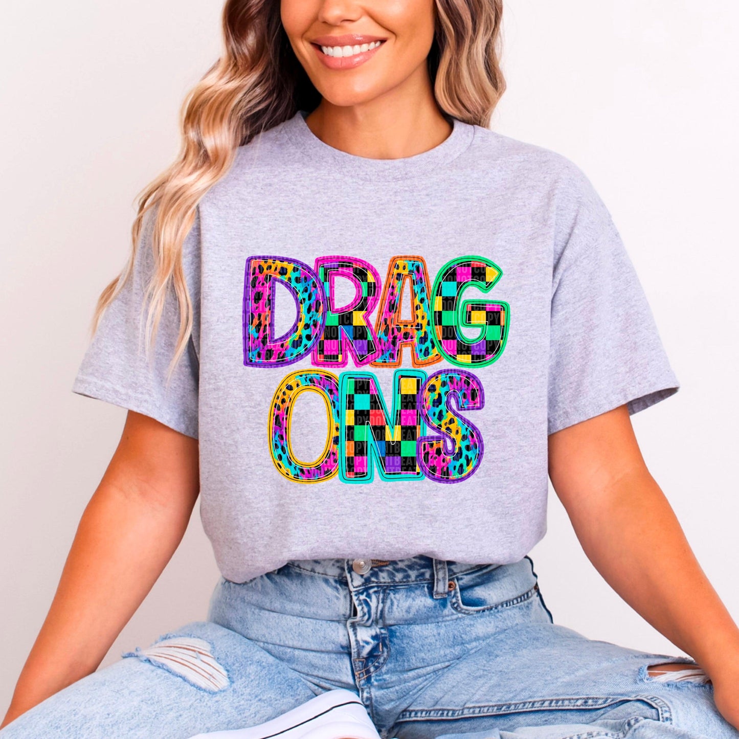 Dragons Rainbow Mascot DTF Transfer