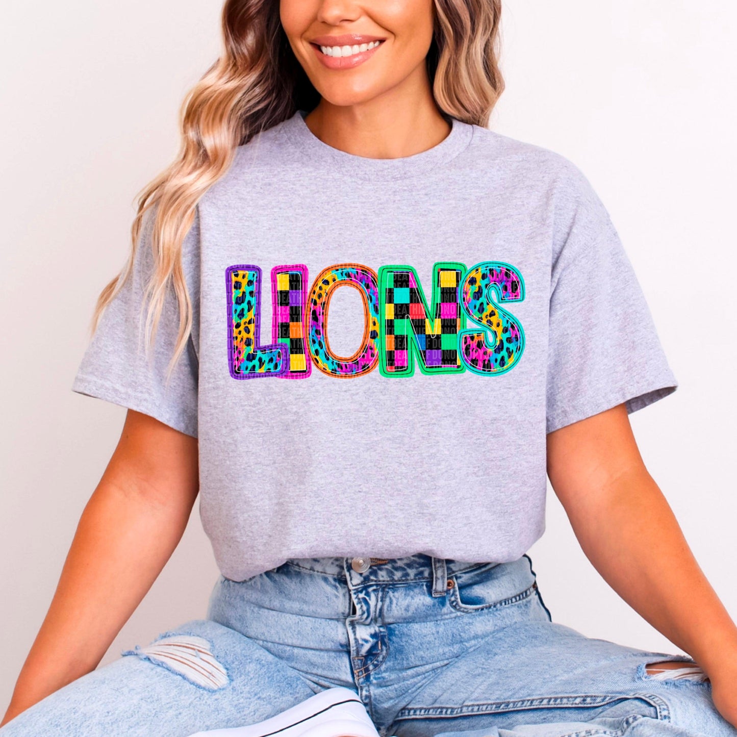 Lions Rainbow Mascot DTF Transfer