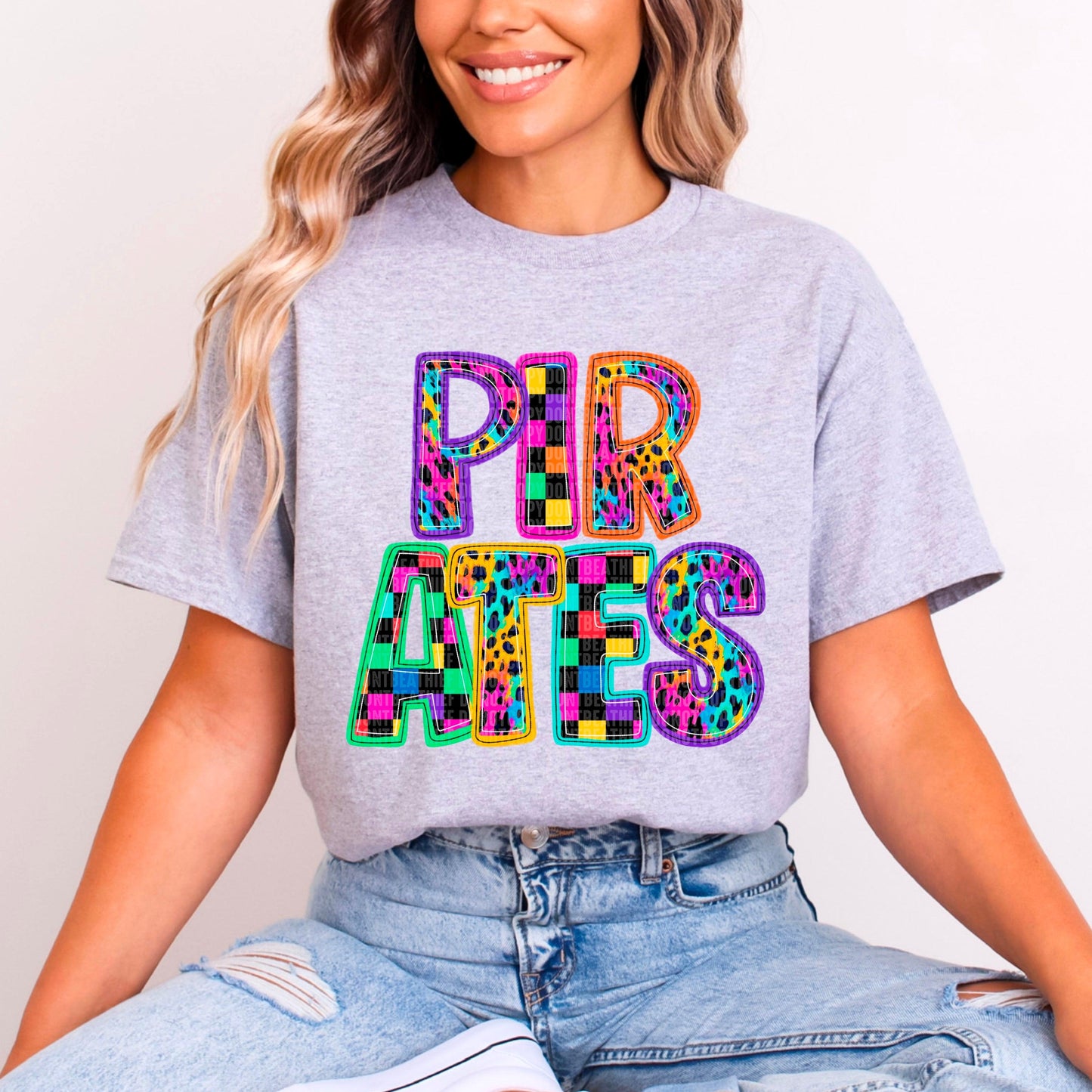 Pirates Rainbow Mascot DTF Transfer