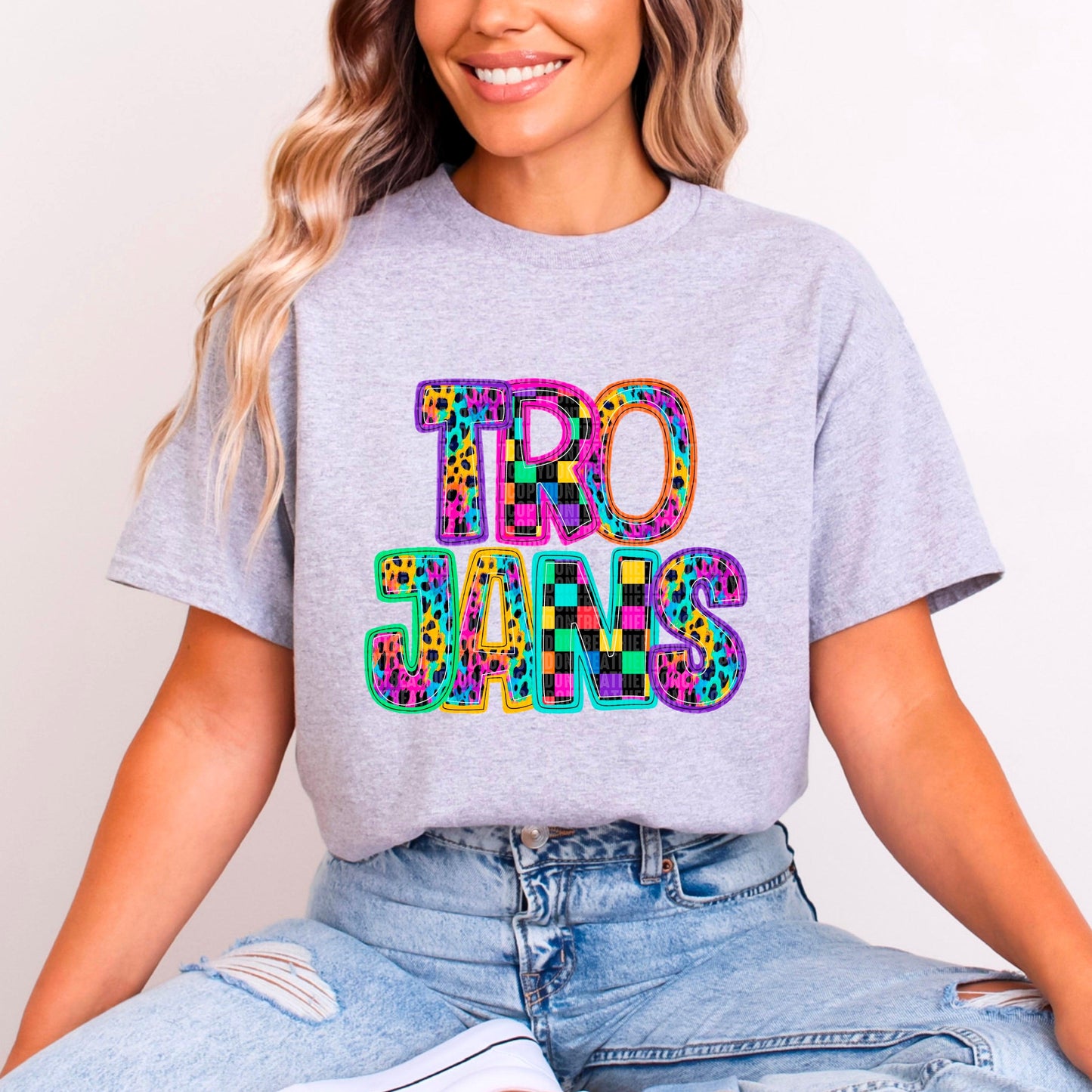 Trojans Rainbow Mascot DTF Transfer