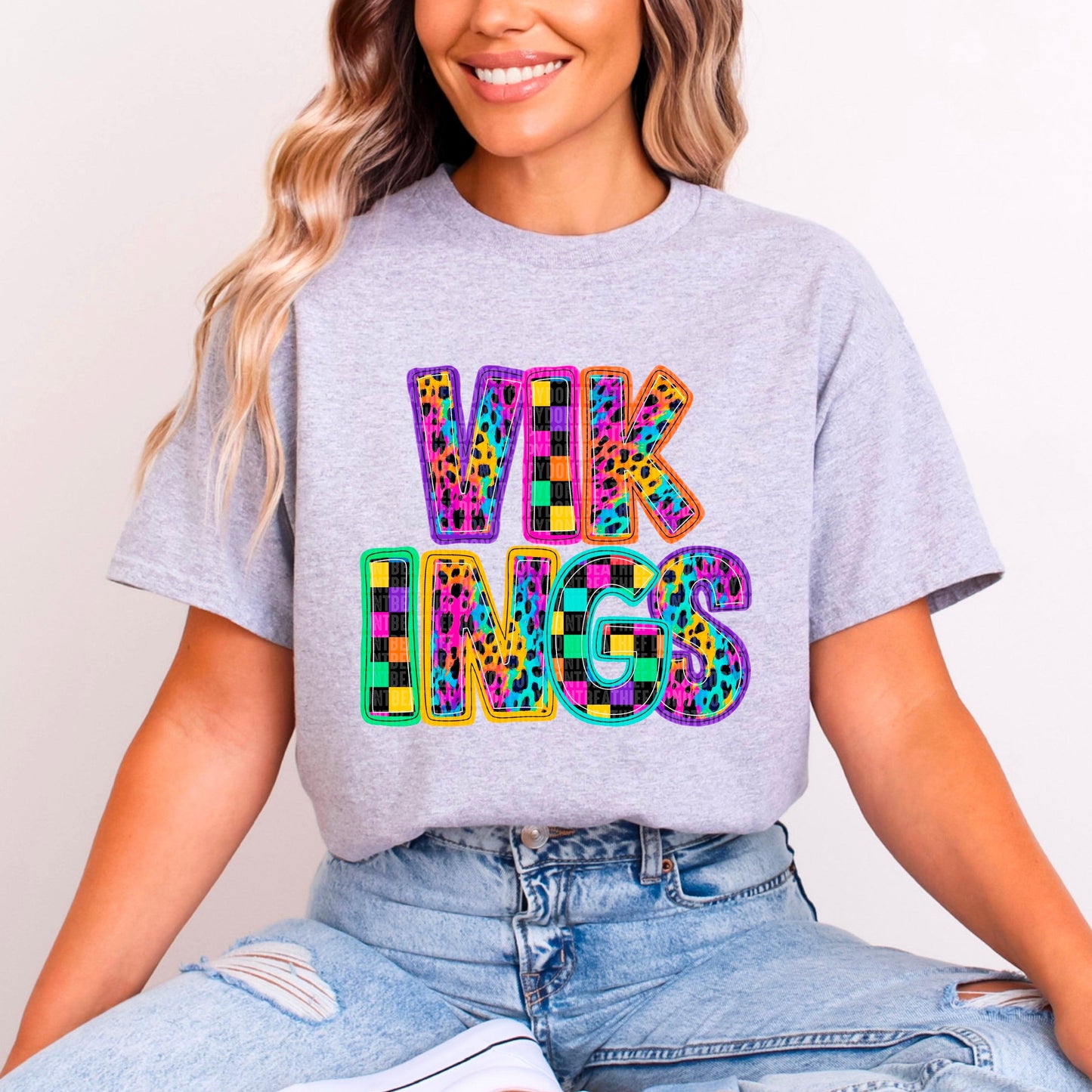 Vikings Rainbow Mascot DTF Transfer