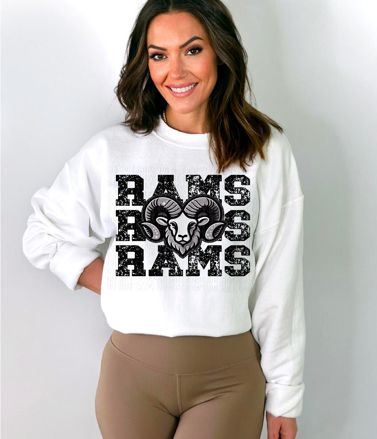 Rams Stacked DTF Transfer