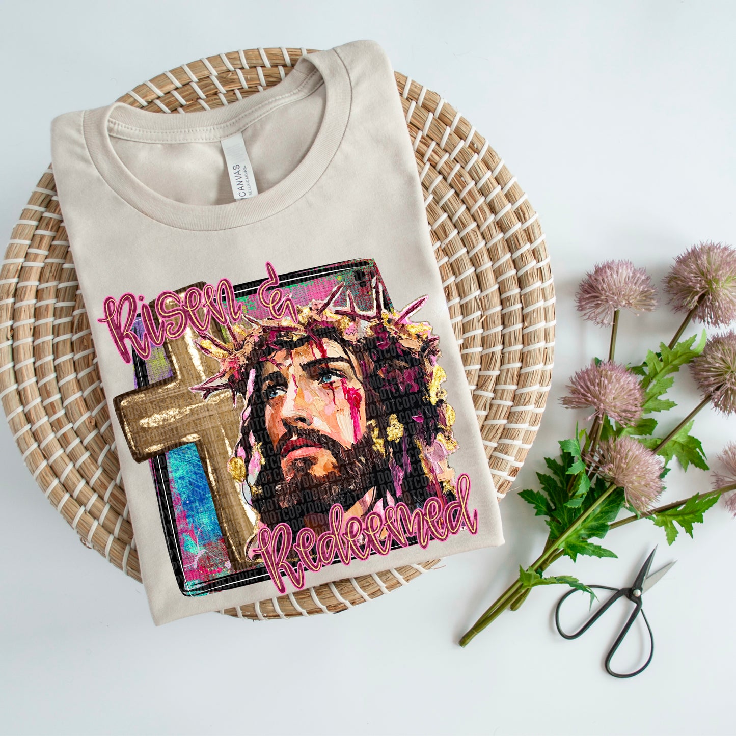 Risen And Redeemed DTF Transfer