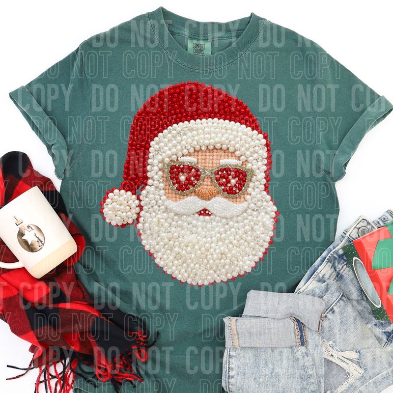 Santa Pearl Faux DTF Transfer
