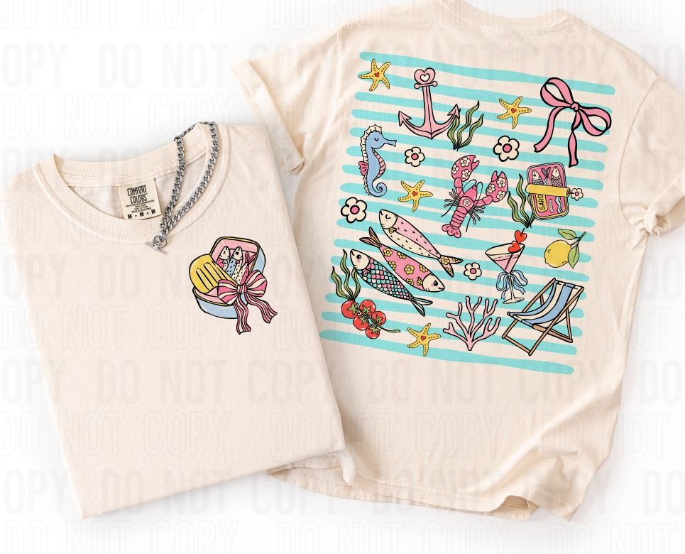 Sardines And Stripes Front/Back DTF Transfer