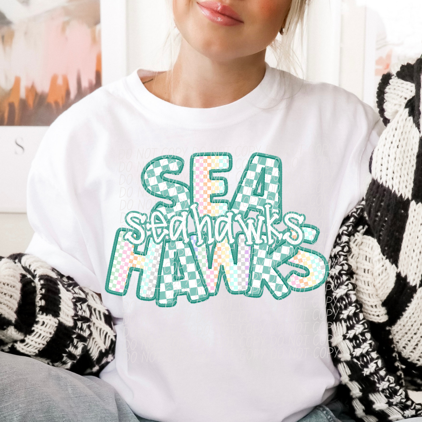 SEAHAWKS CS Checker Mascot DTF Transfer