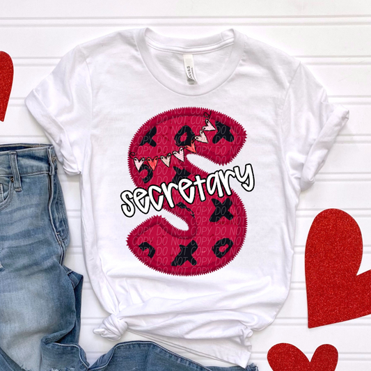 Secretary Valentine Letter DTF Transfer