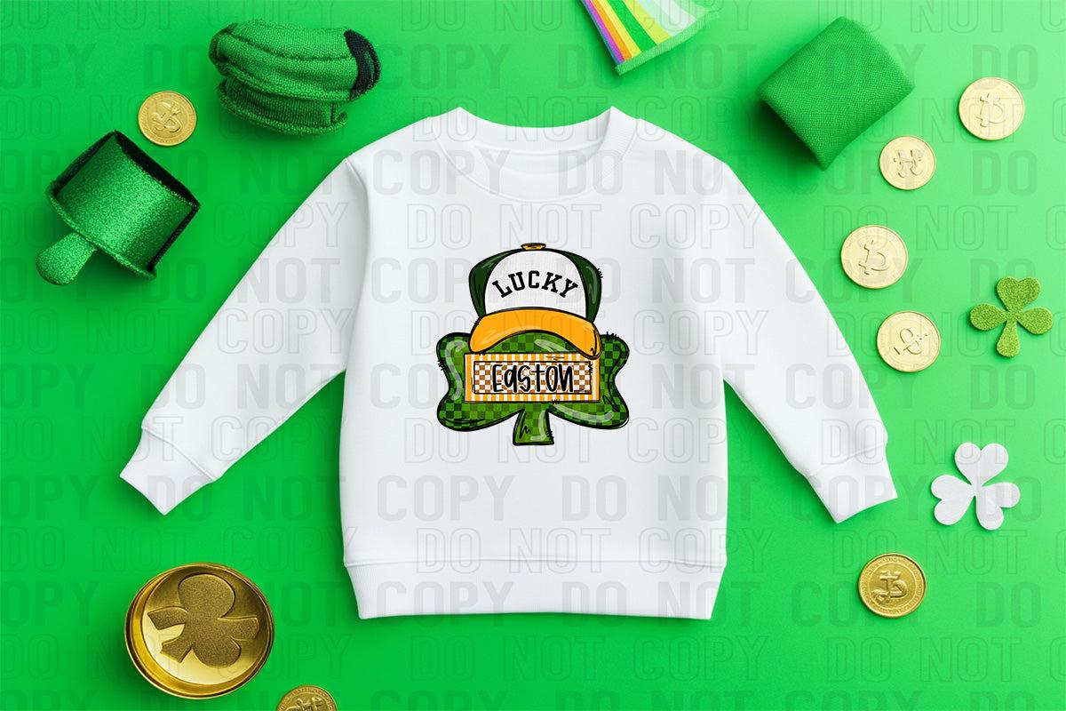 Shamrock With Hat (Boy) Custom/Name Personalized Name Plate DTF Transfer