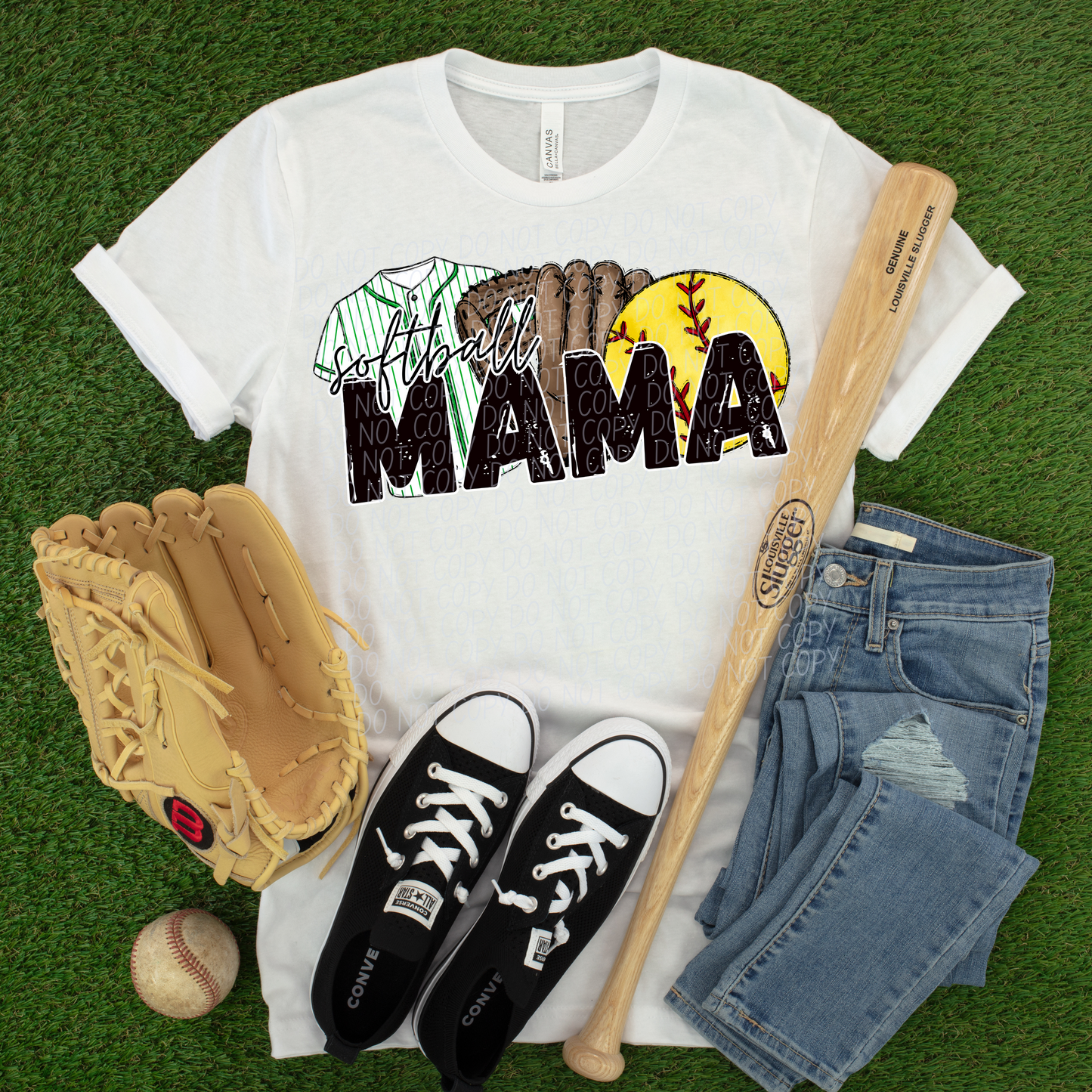 Softball Mama Green DTF Transfer