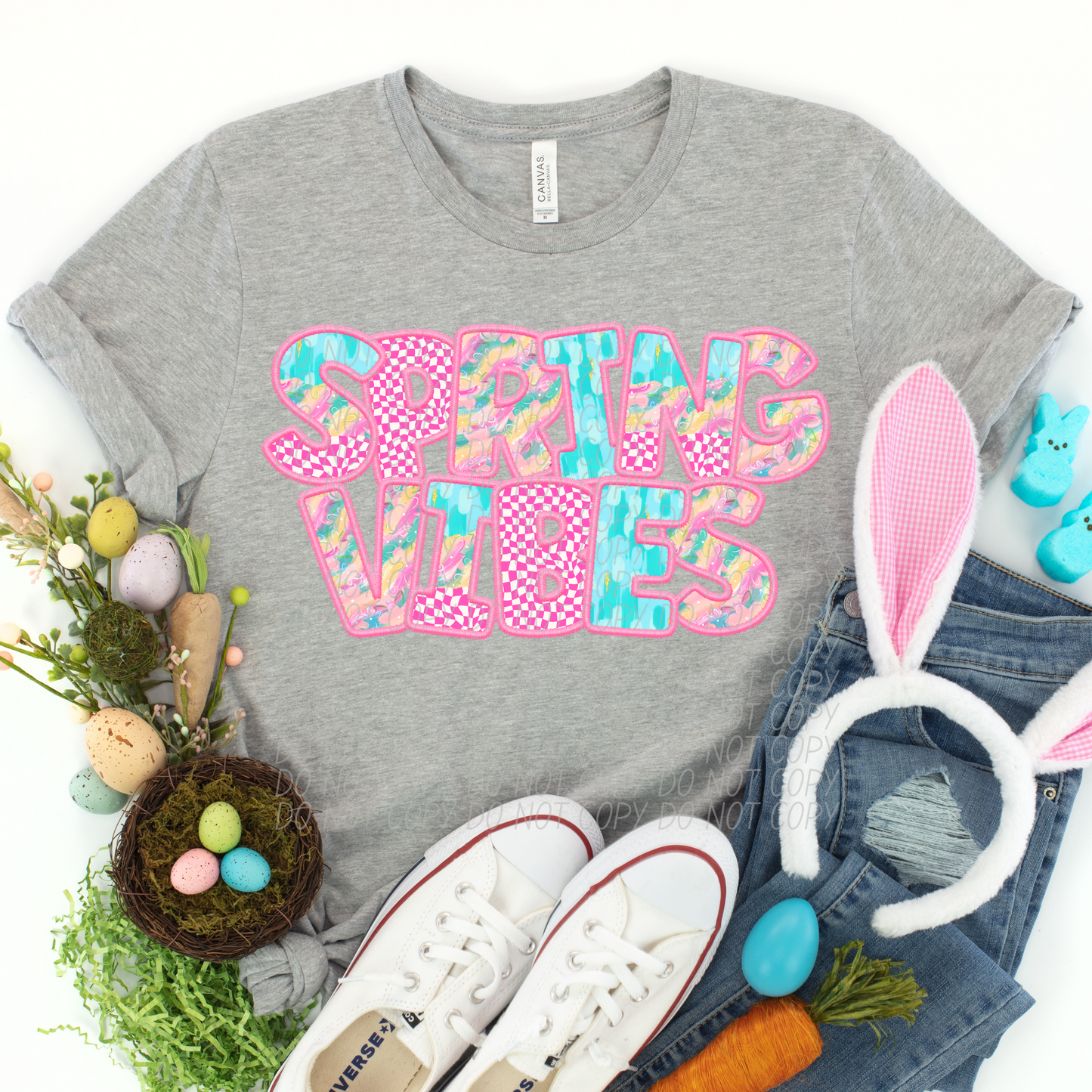 Spring Vibes Spring Faux DTF Transfer
