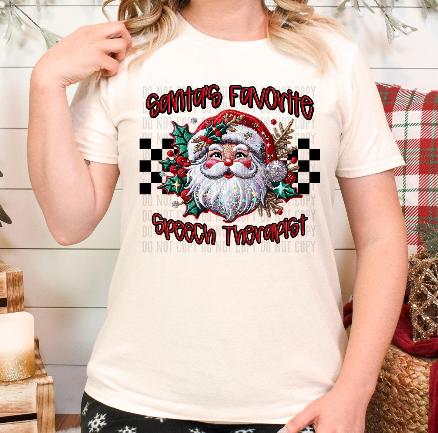 Santa's Favorite Speech Therapist DTF Transfer