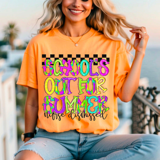 School's Out For Summer Nurse DTF Transfer