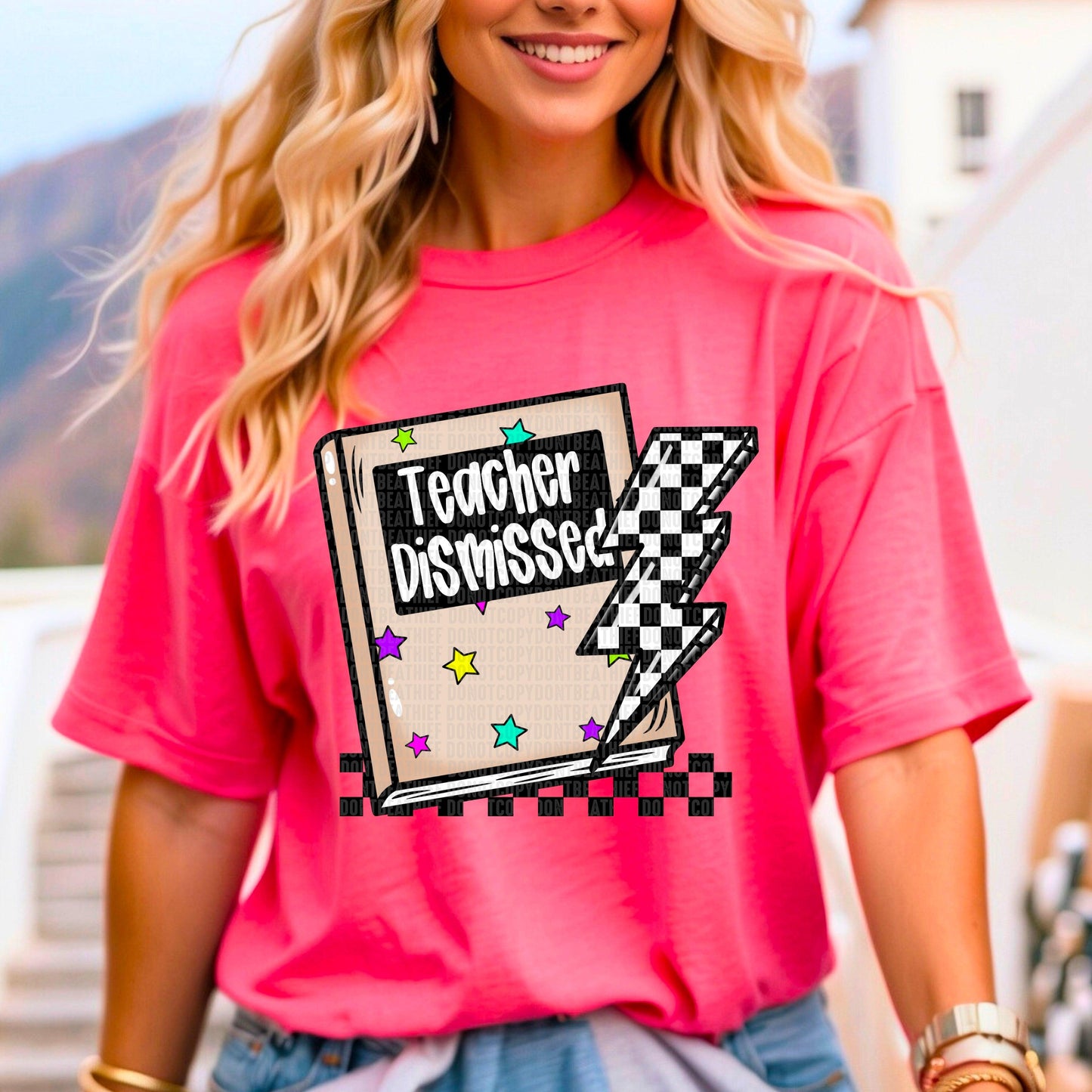 Teacher Dismissed Checkered DTF Transfer