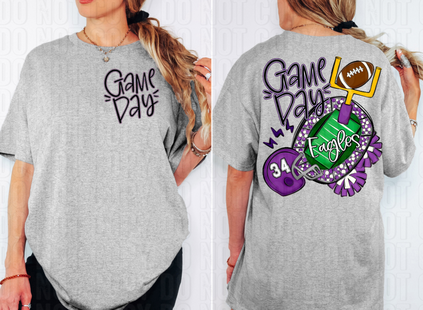 Game Day Stadium+Field Gold Front/Back Custom/Name Personalized DTF Transfer