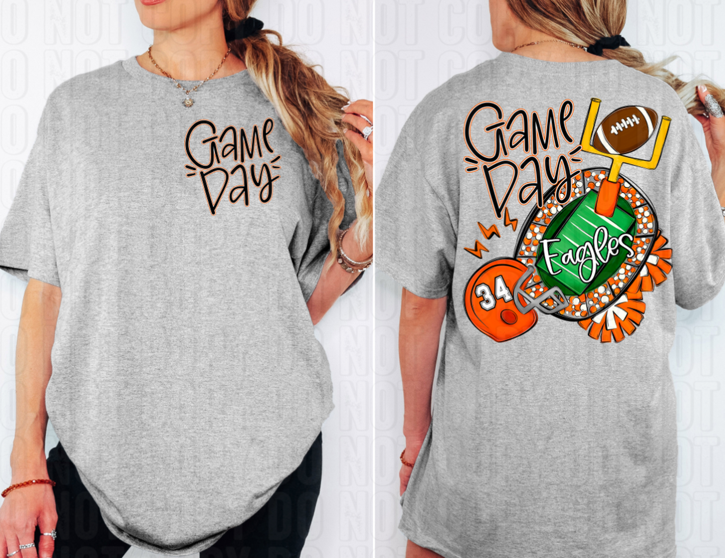 Game Day Stadium+Field Gold Front/Back Custom/Name Personalized DTF Transfer