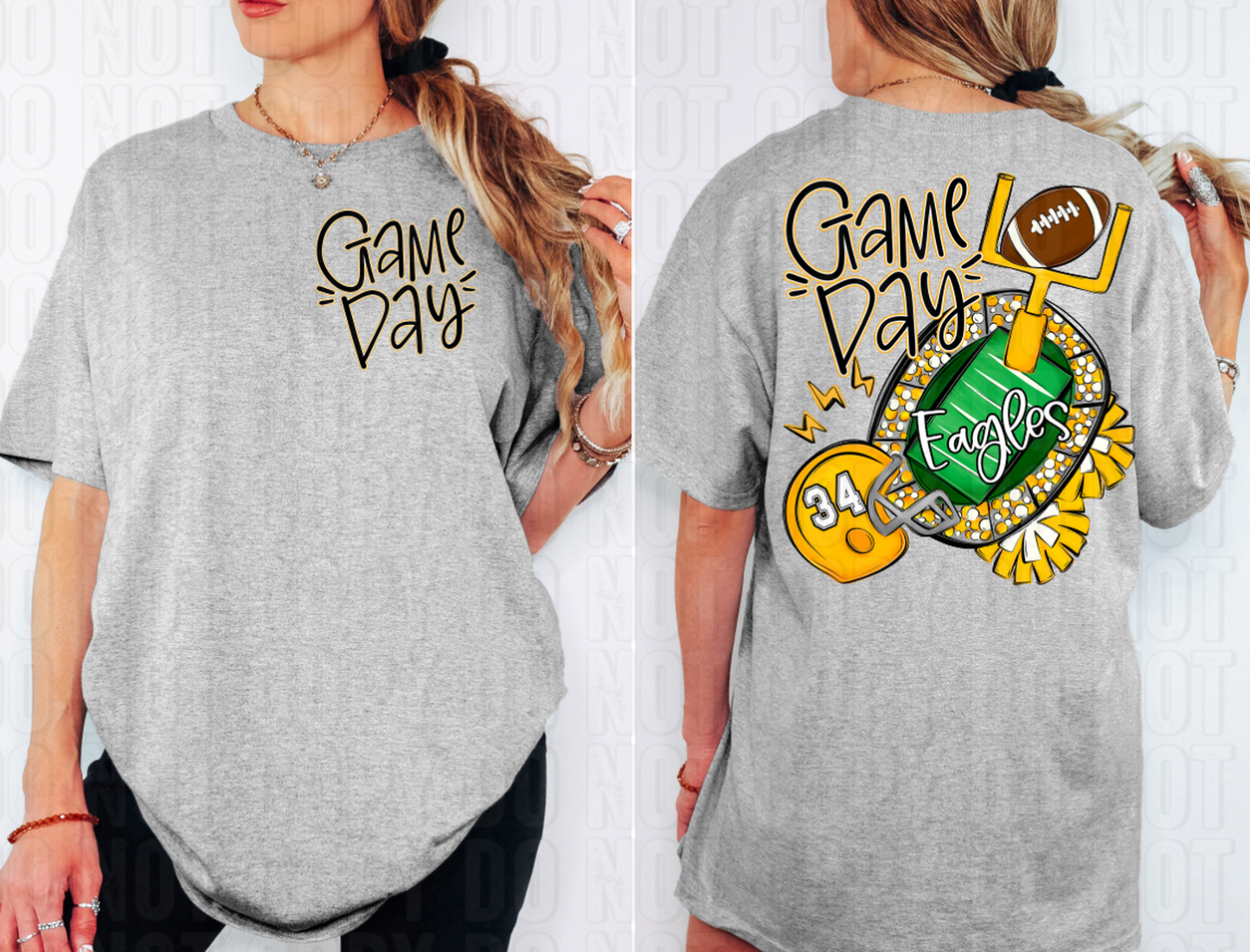Game Day Stadium+Field Gold Front/Back Custom/Name Personalized DTF Transfer