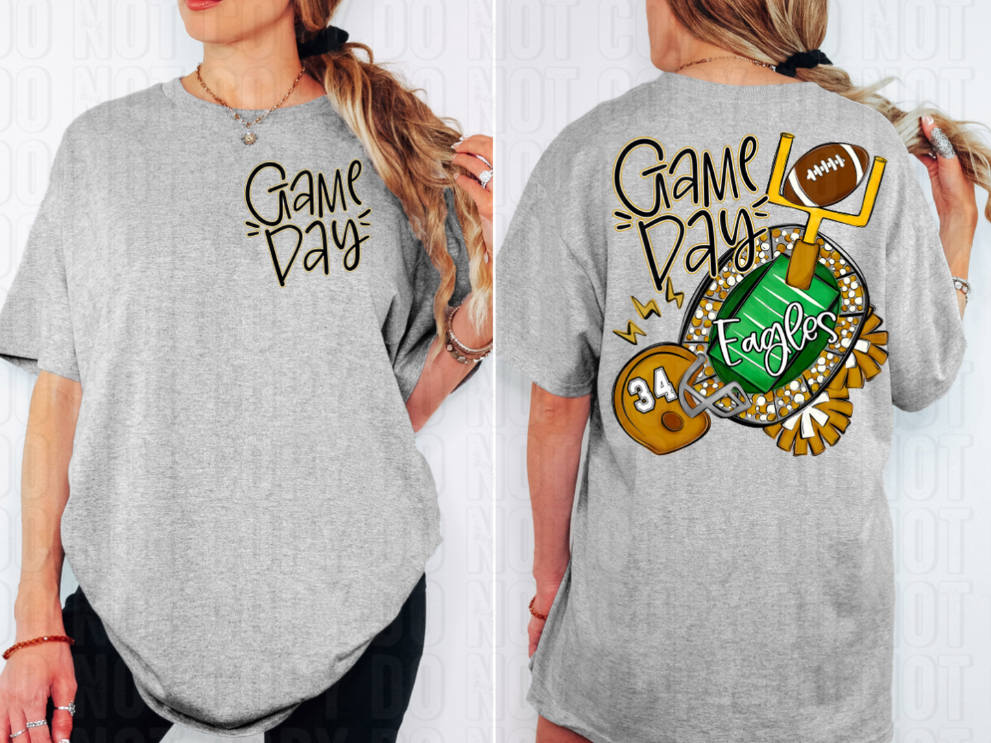 Game Day Stadium+Field Gold Front/Back Custom/Name Personalized DTF Transfer
