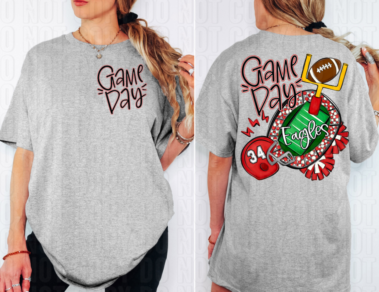 Game Day Stadium+Field Gold Front/Back Custom/Name Personalized DTF Transfer