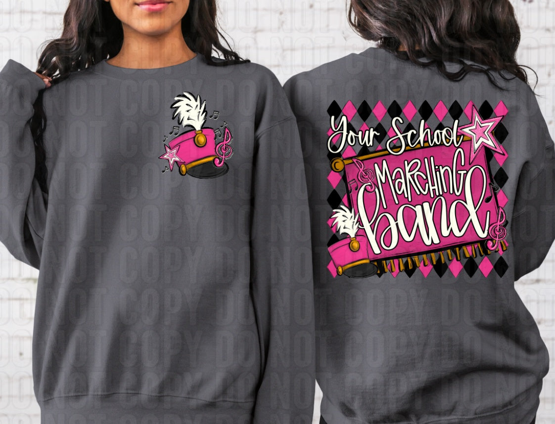 Argyle Marching Band School Name + Pocket Custom Team Name DTF Transfer