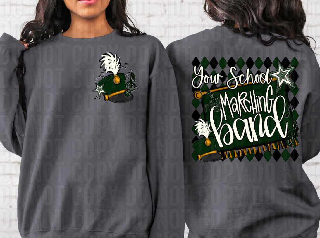 Argyle Marching Band School Name + Pocket Custom Team Name DTF Transfer
