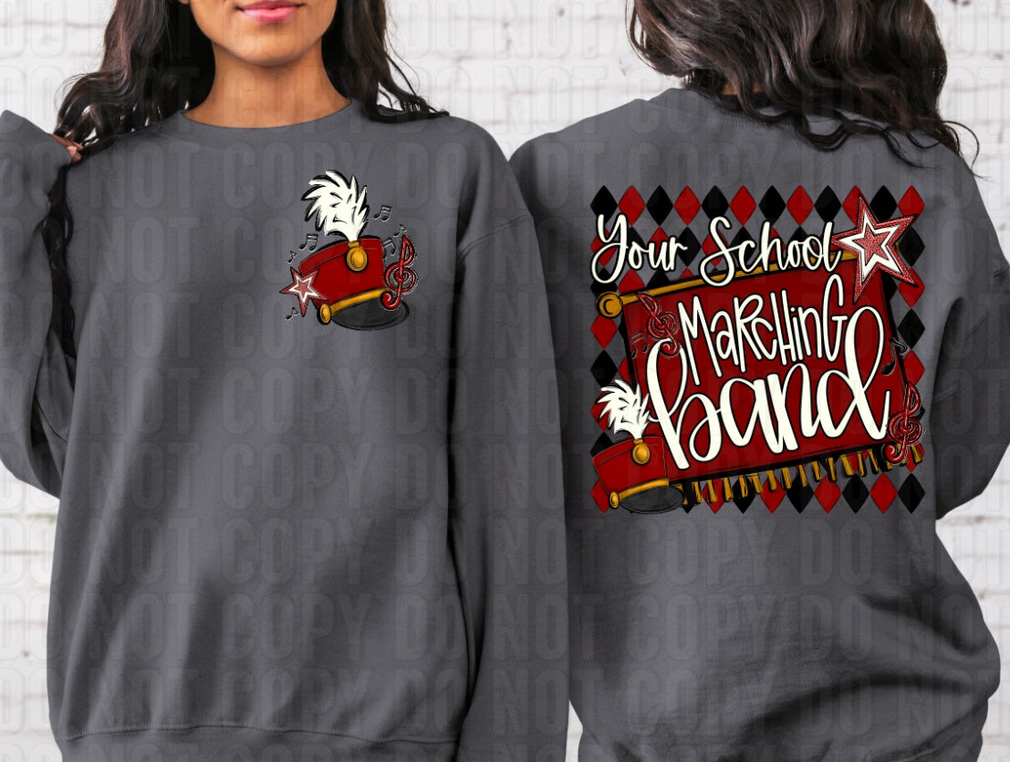 Argyle Marching Band School Name + Pocket Custom Team Name DTF Transfer