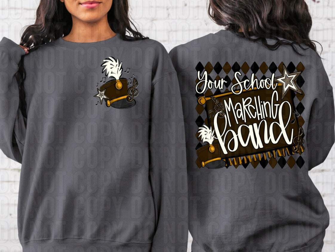 Argyle Marching Band School Name + Pocket Custom Team Name DTF Transfer