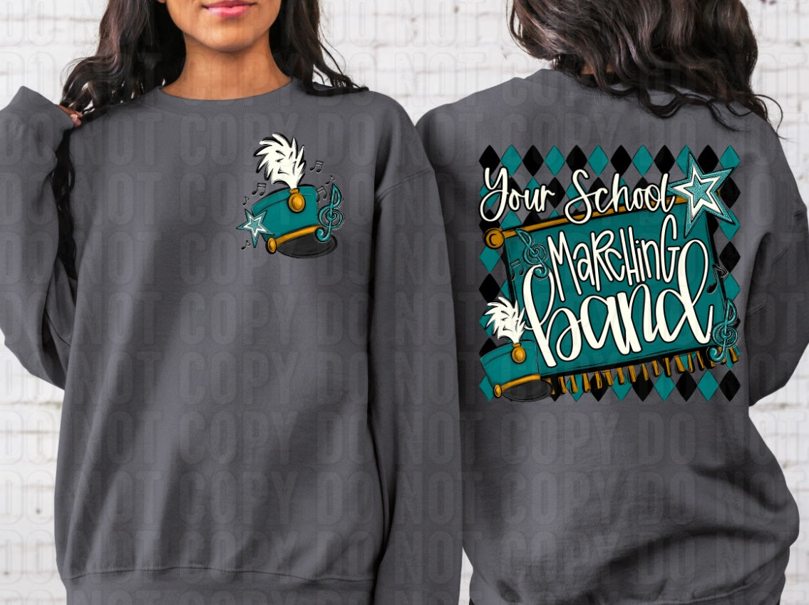 Argyle Marching Band School Name + Pocket Custom Team Name DTF Transfer