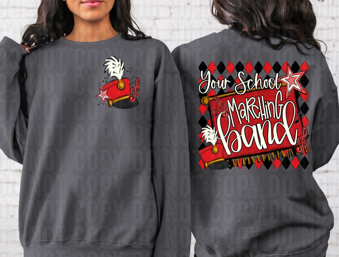 Argyle Marching Band School Name + Pocket Custom Team Name DTF Transfer