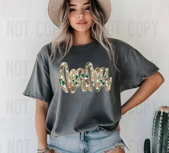 Mama Camo & Gold DTF Transfer