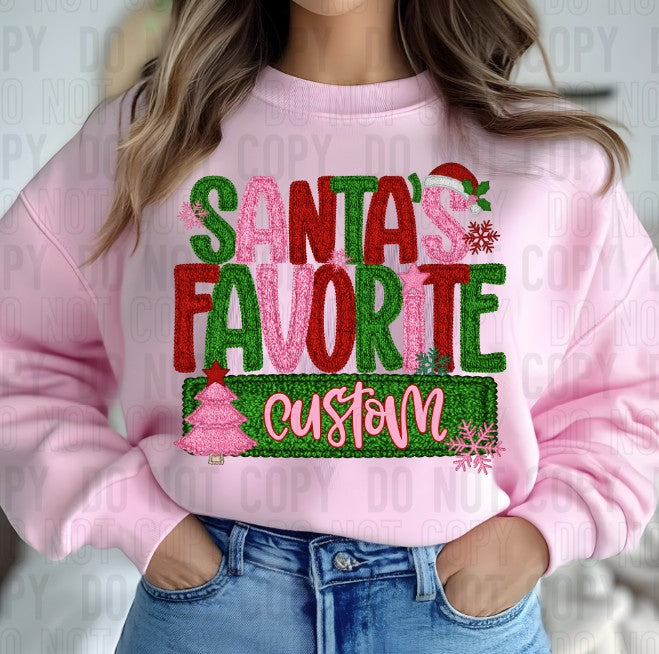 Santa's Favorite Custom Name DTF Transfer