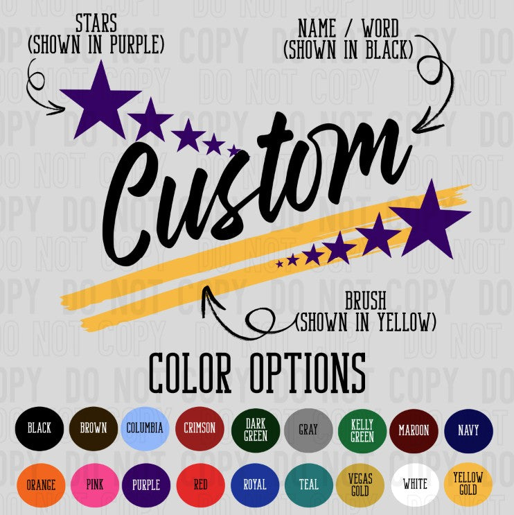 Spirit Stars Mascot Custom DTF Transfer