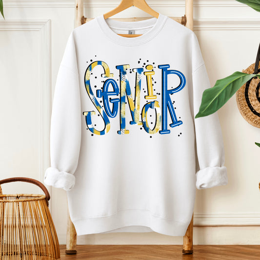 Senior Blue Gold DTF Transfer