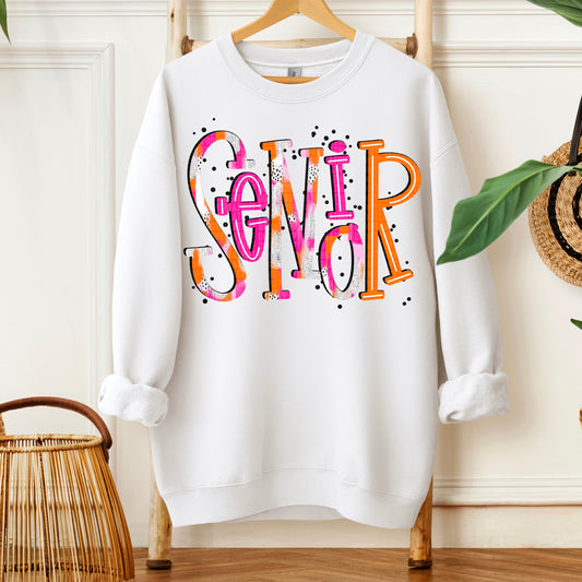 Senior Pink Orange DTF Transfer