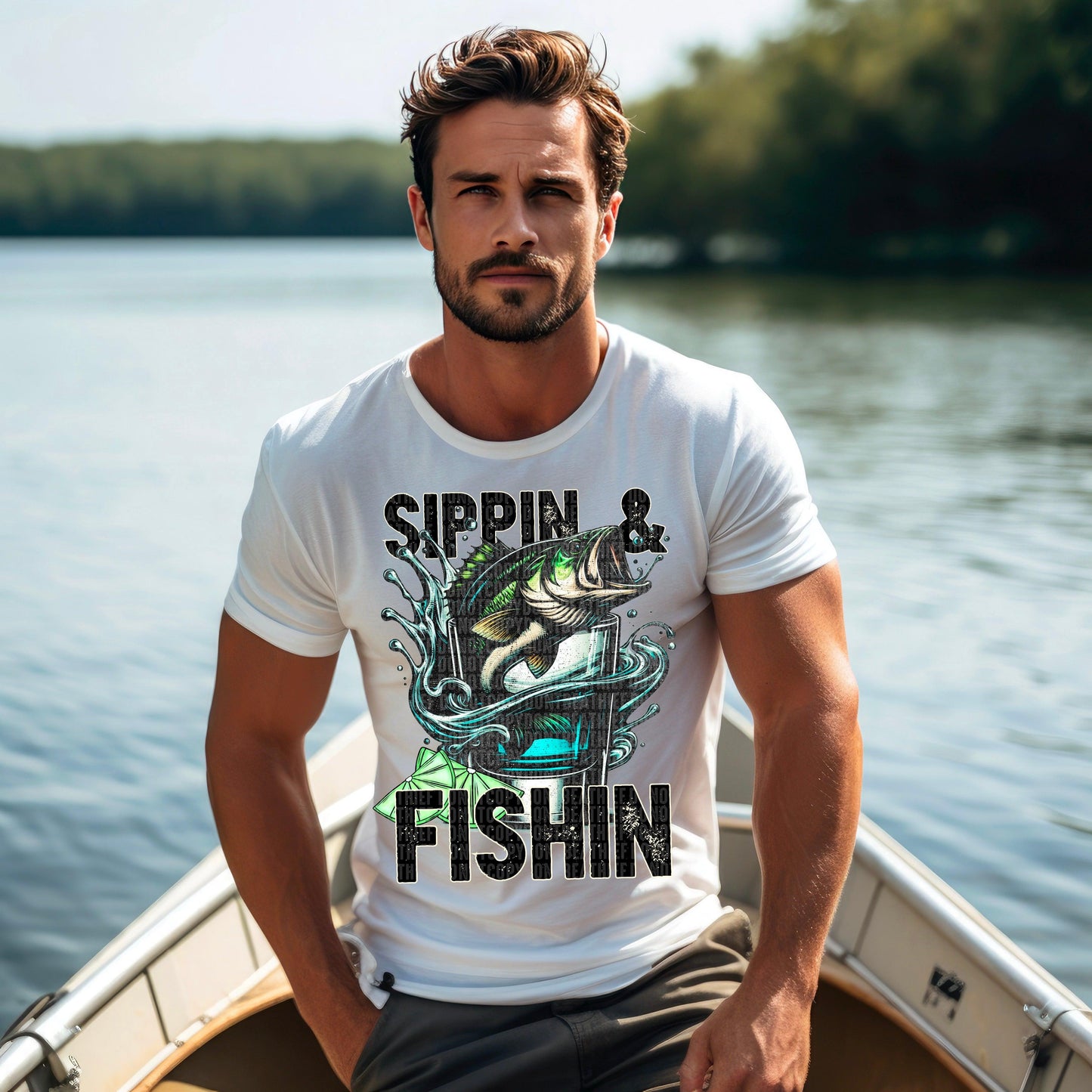 Sippin Fishin DTF Transfer