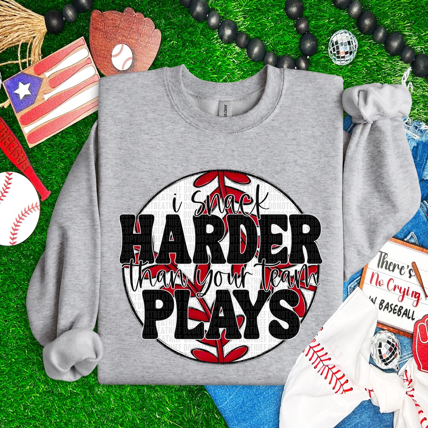 Snack Harder Baseball DTF Transfer