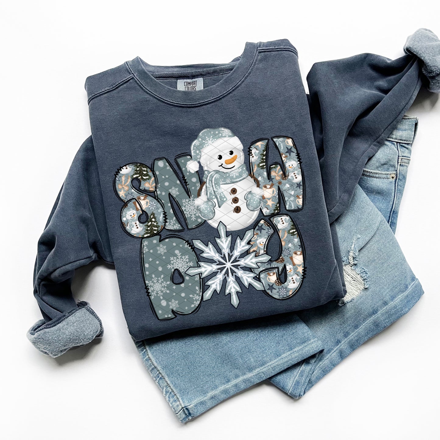 Snow Day Blue DTF Transfer