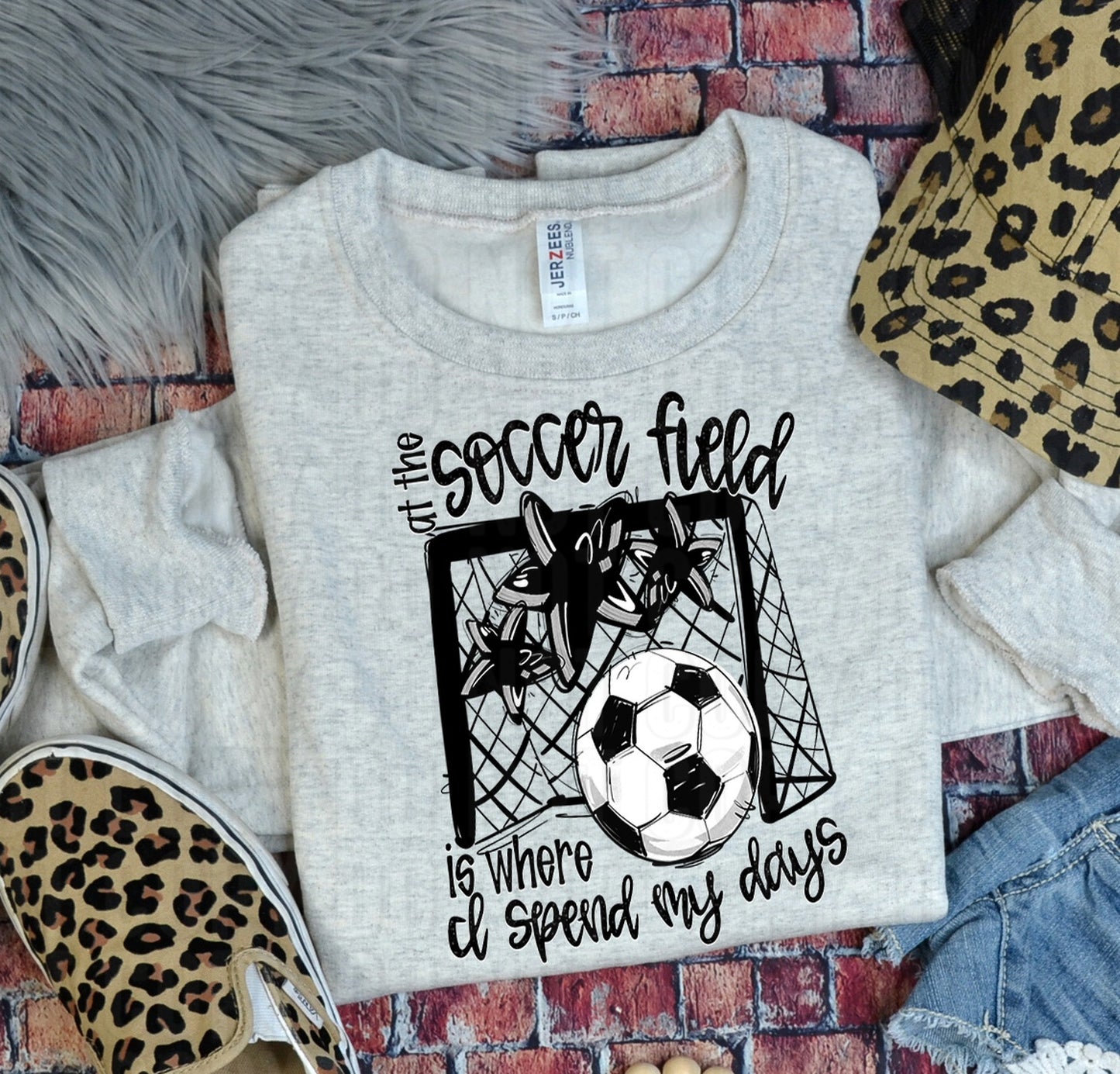 Soccer Field Black DTF Transfer