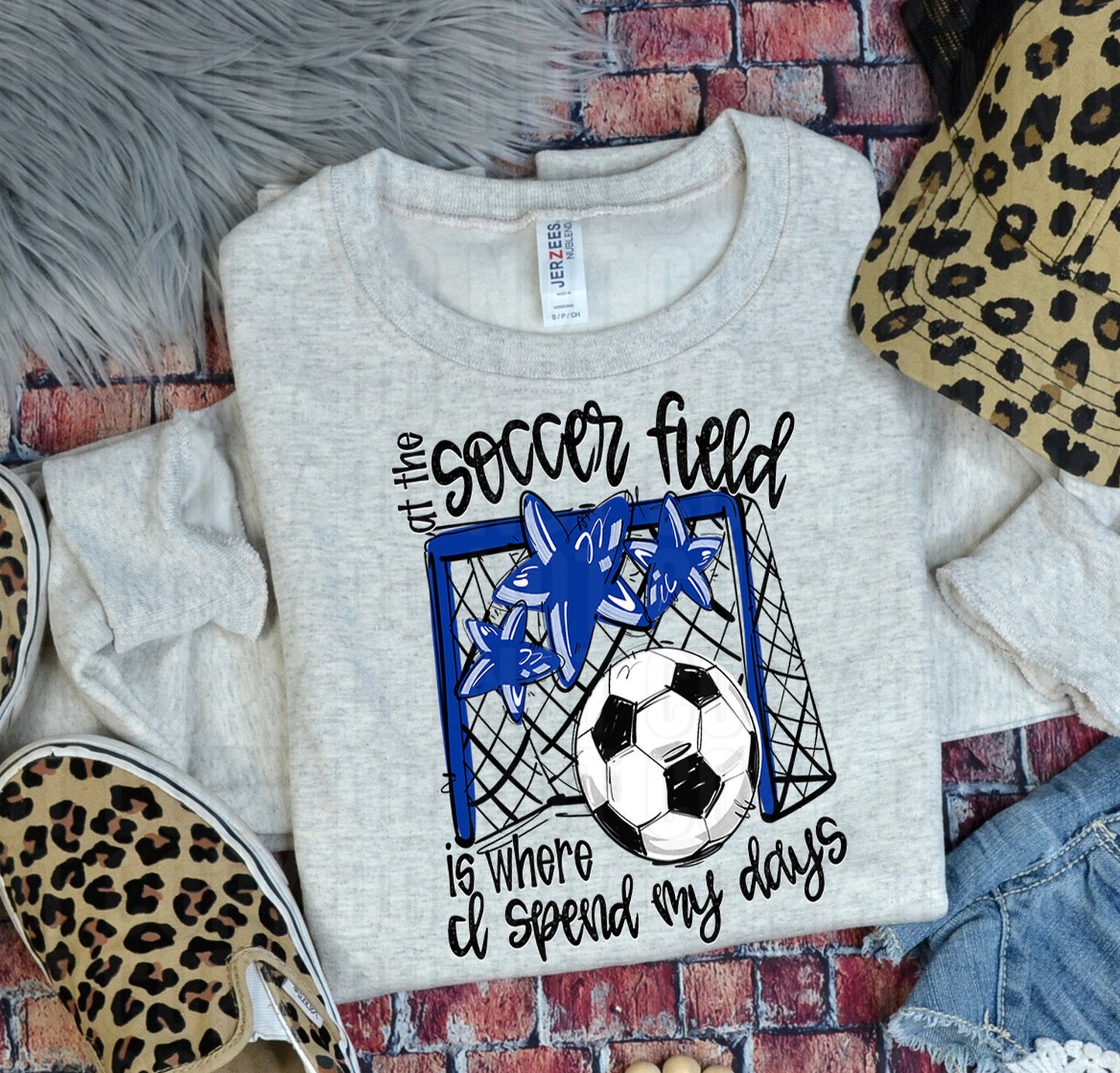 Soccer Field Blue DTF Transfer