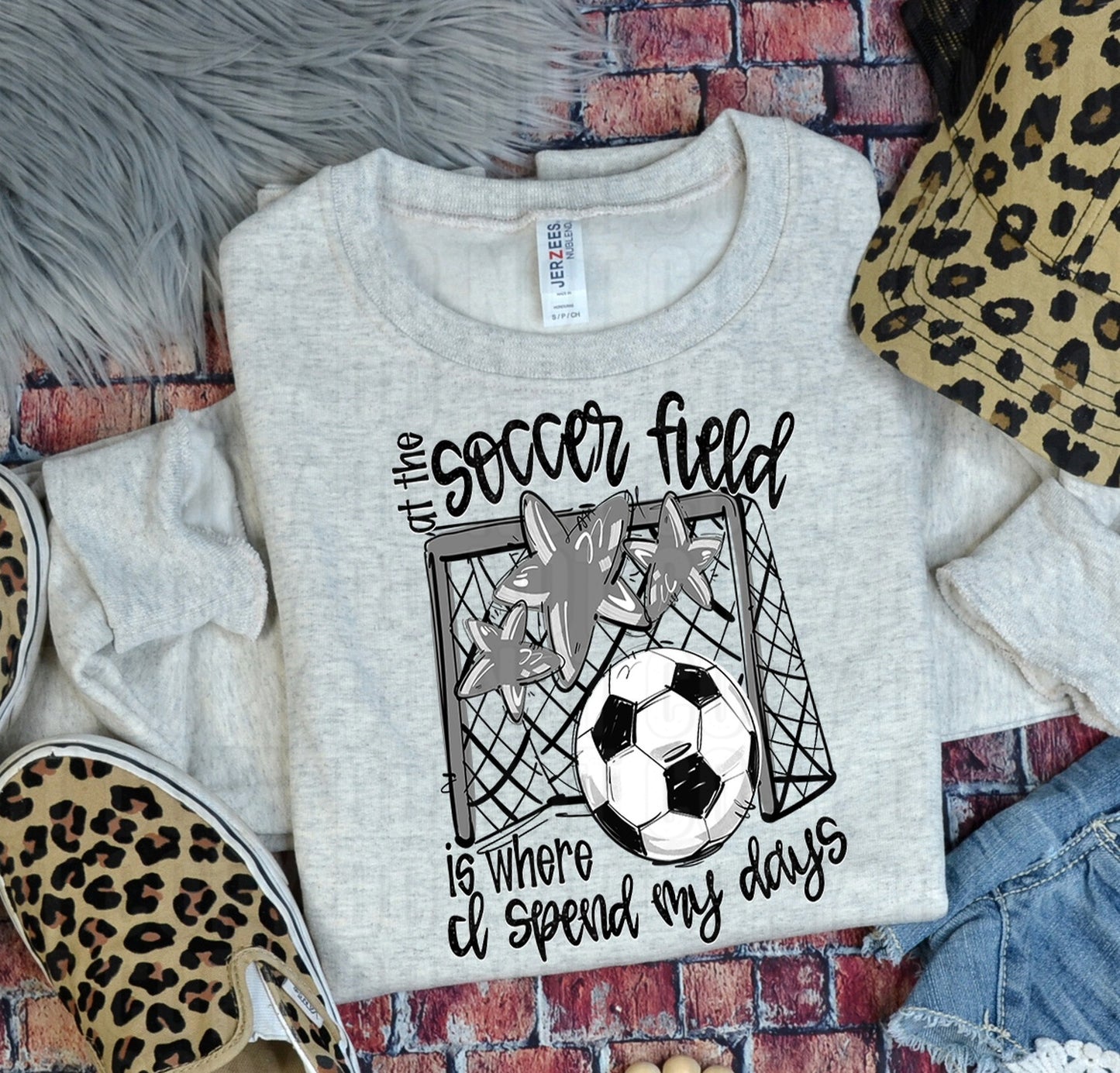 Soccer Field Grey DTF Transfer
