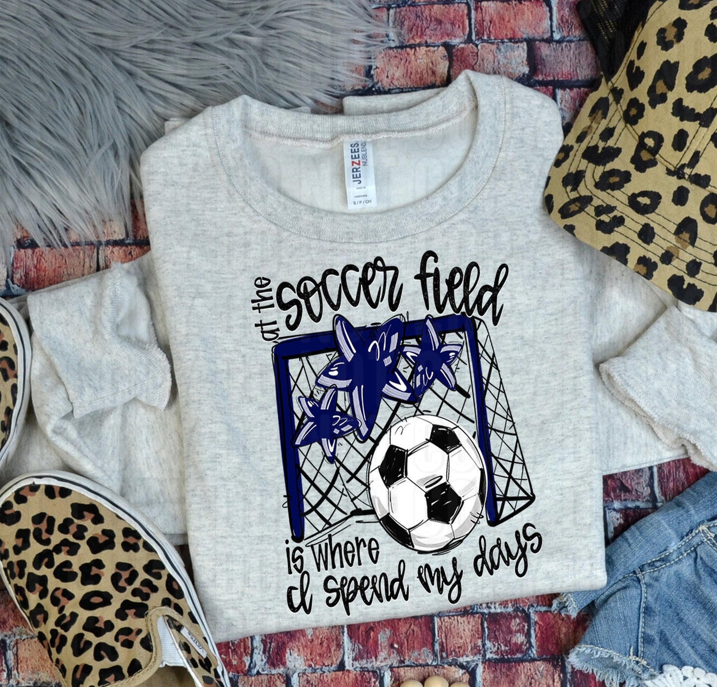 Soccer Field Navy DTF Transfer