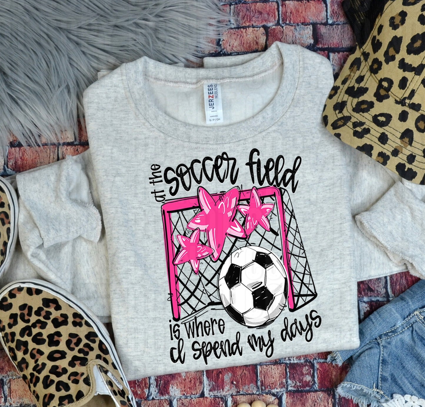 Soccer Field Pink DTF Transfer