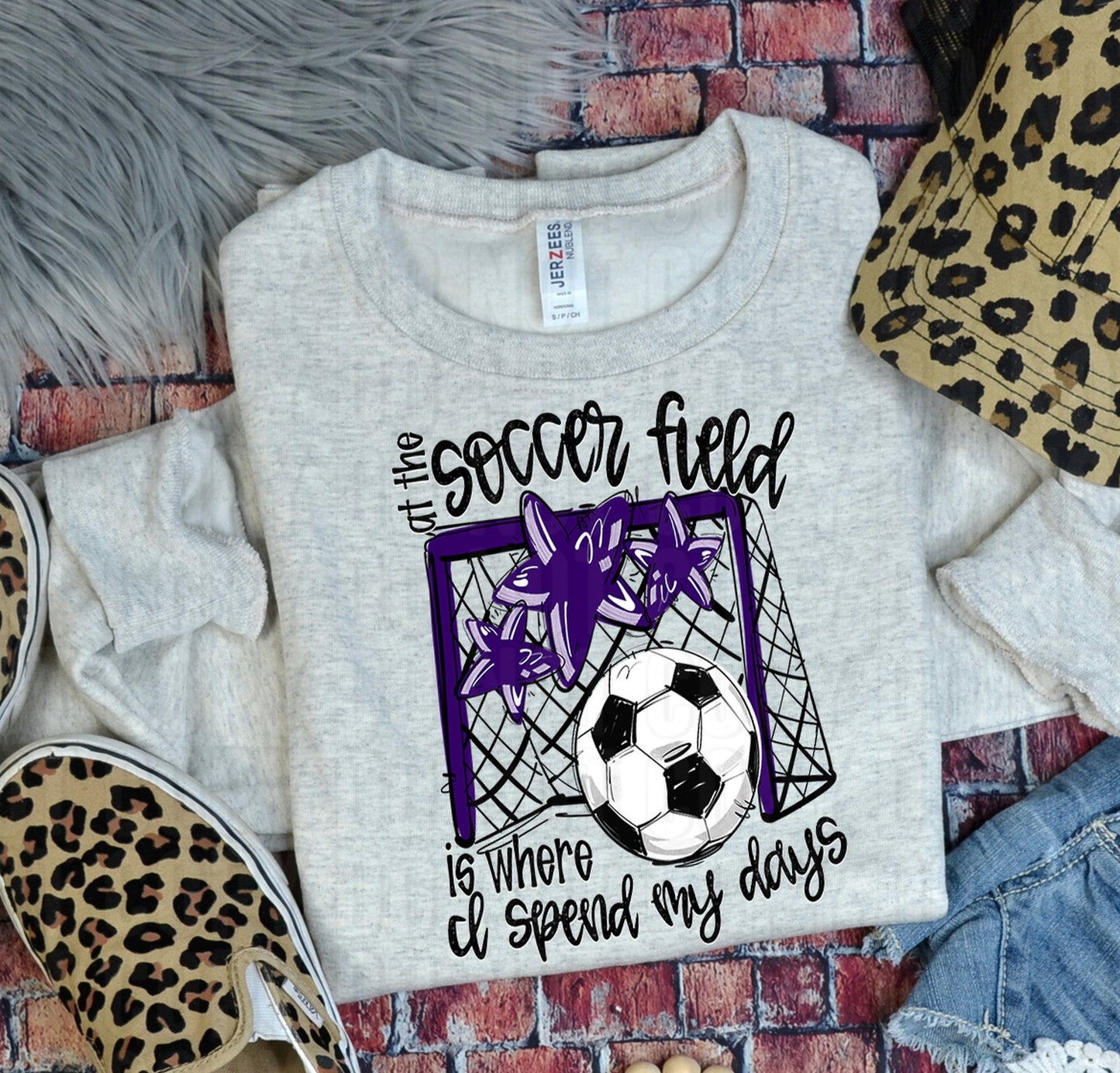 Soccer Field Purple DTF Transfer